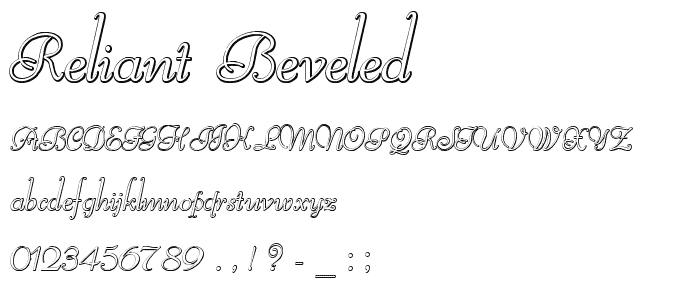 Reliant Beveled font